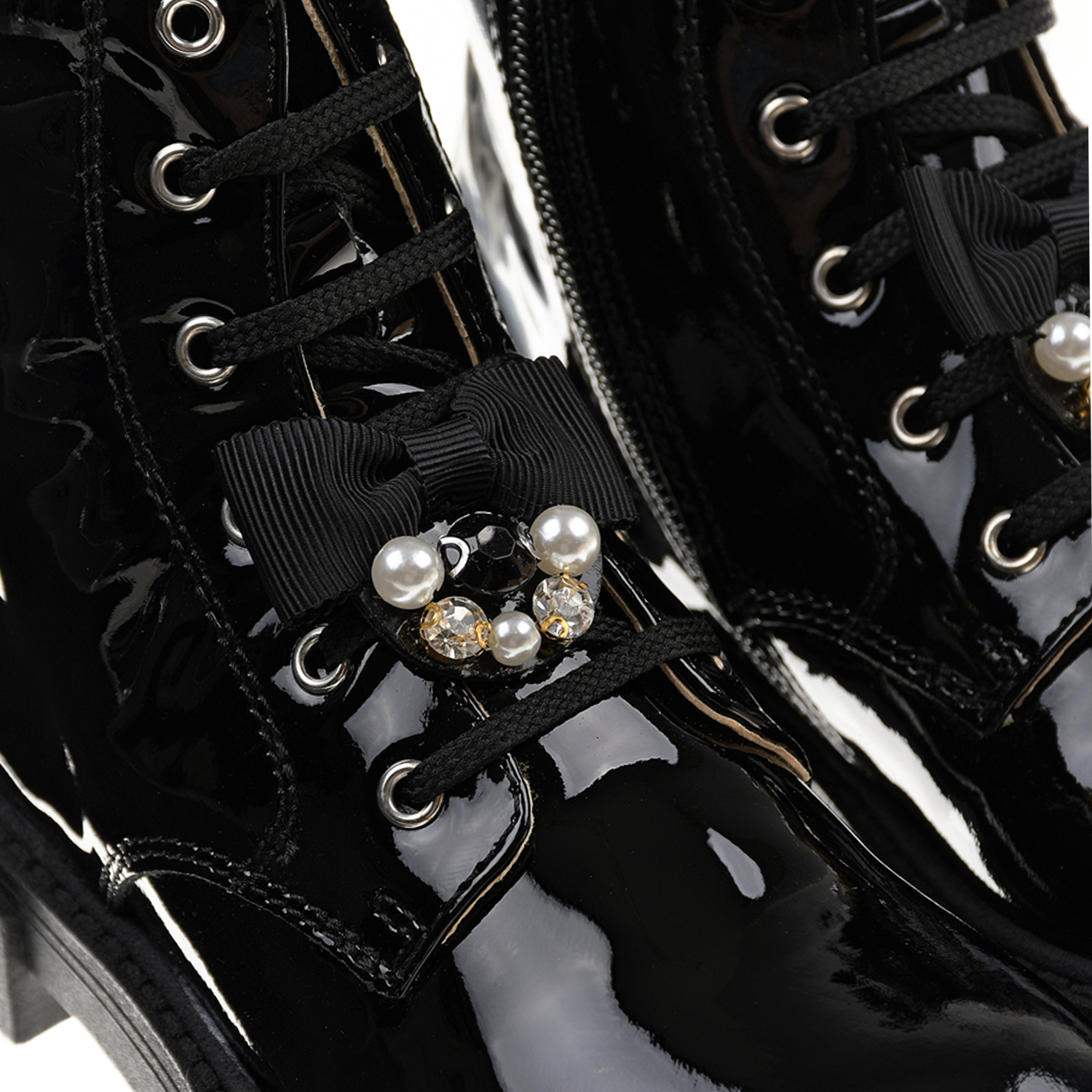Черные лаковые ботинки с бантами Walkey детские, размер 25, цвет черный - фото 6