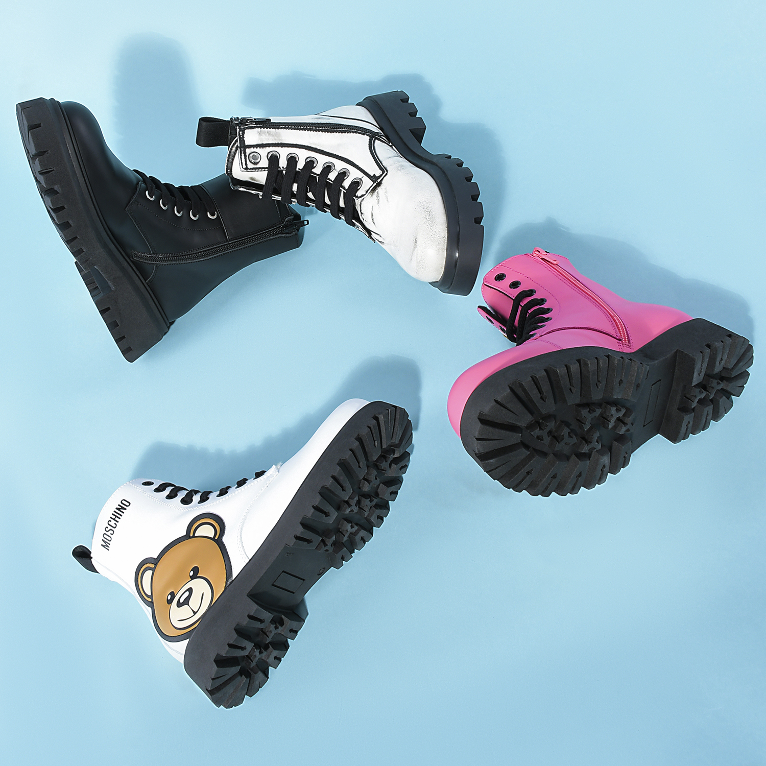 Белые утепленные ботинки из кожи Moschino детские, размер 27, цвет белый - фото 4