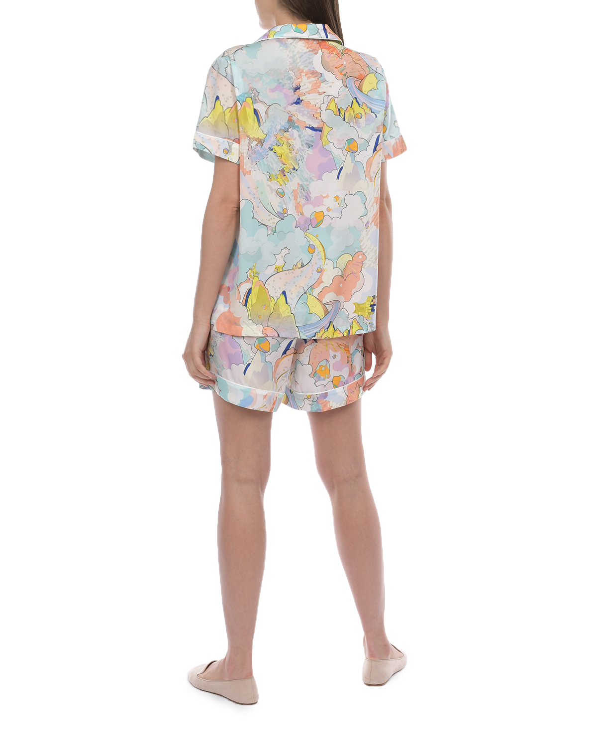 Комплект: рубашка и шорты, акварельный принт Pietro Brunelli, размер 40, цвет мультиколор - фото 3