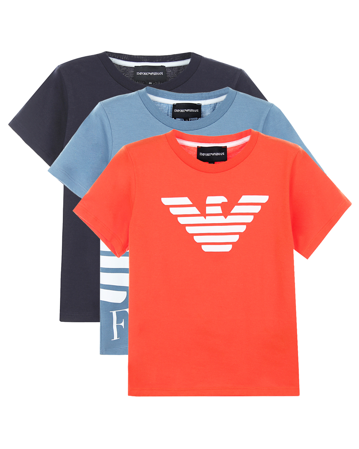 Комплект из трех футболок Emporio Armani, размер 164, цвет мультиколор - фото 1