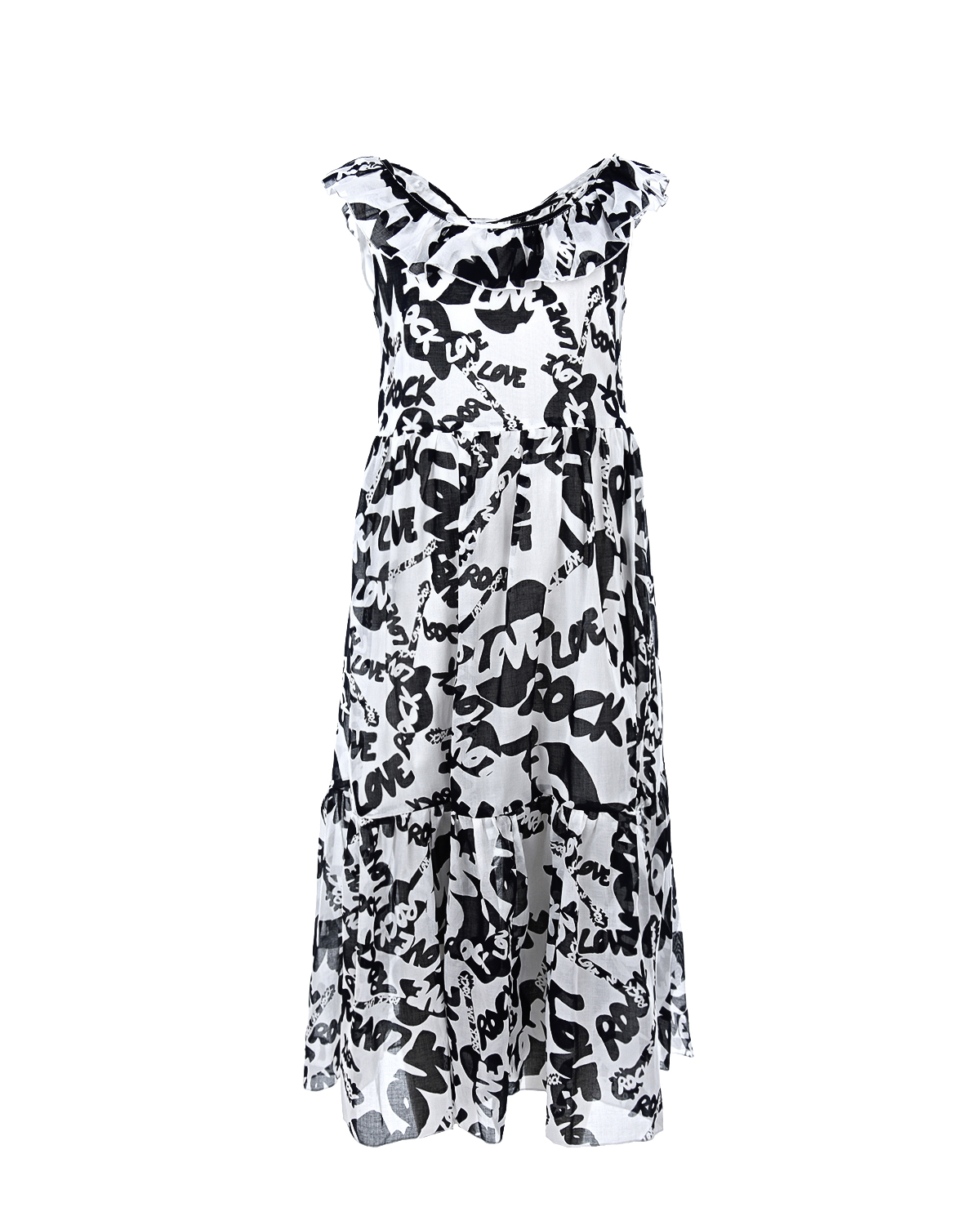 Платье из принтованного хлопка Monnalisa, размер 164, цвет белый - фото 1