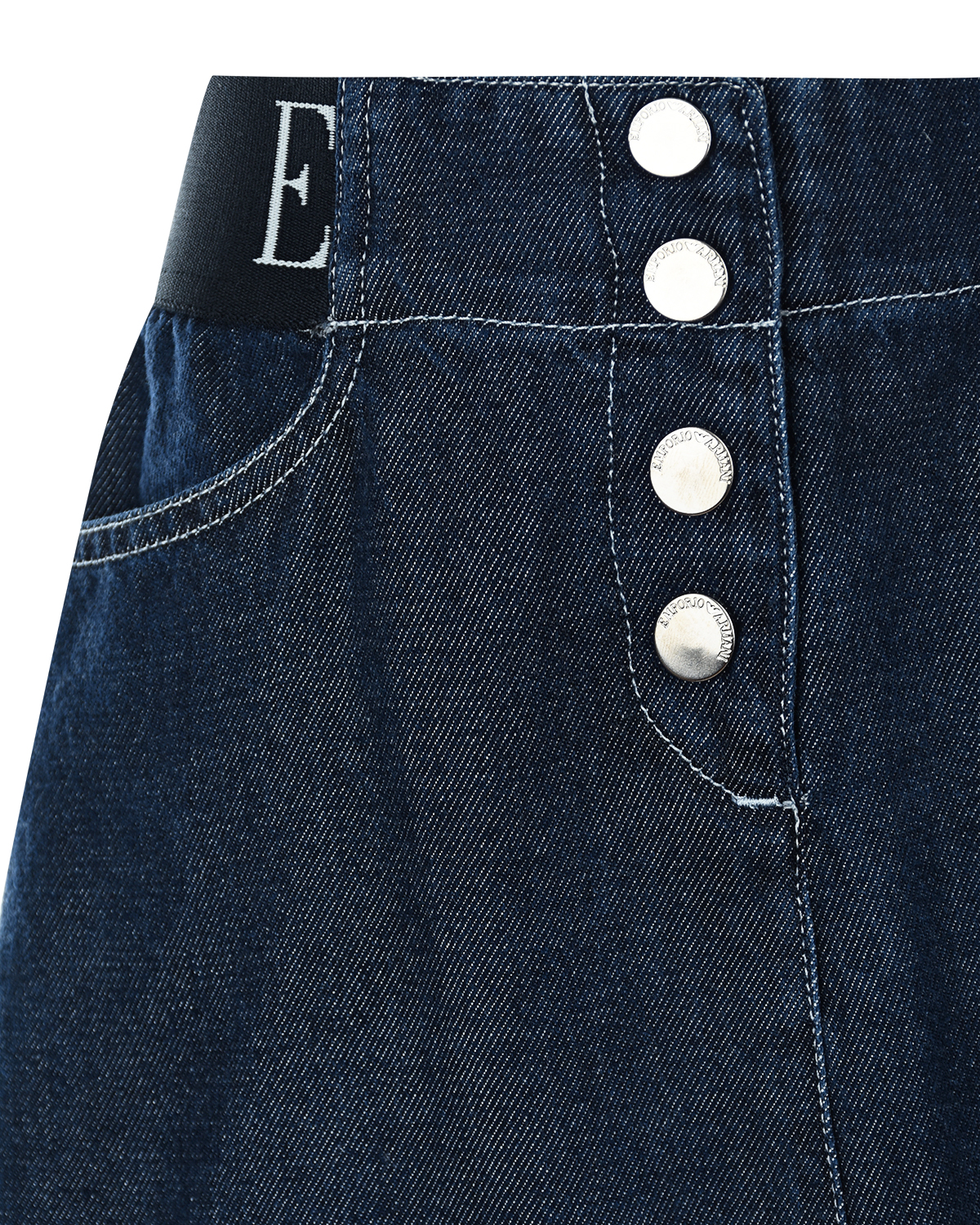 Джинсовая юбка Emporio Armani детская, размер 152, цвет синий - фото 3