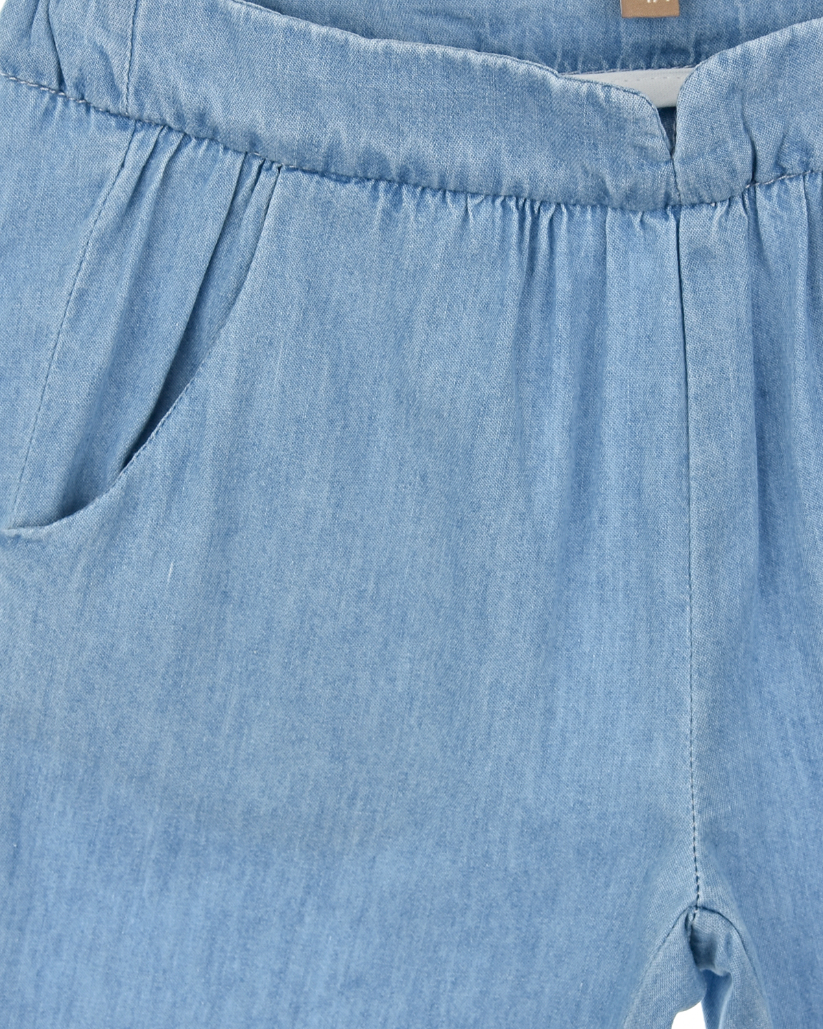 Джинсовые брюки с поясом на резинке Emile et Ida детские, размер 80, цвет голубой - фото 3