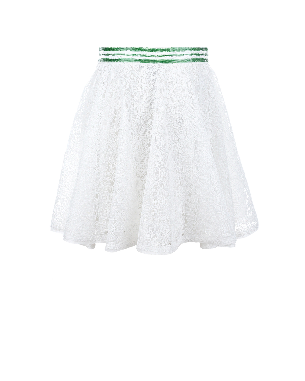 Кружевная юбка с поясом в полоску Ermanno Scervino детская - фото 2