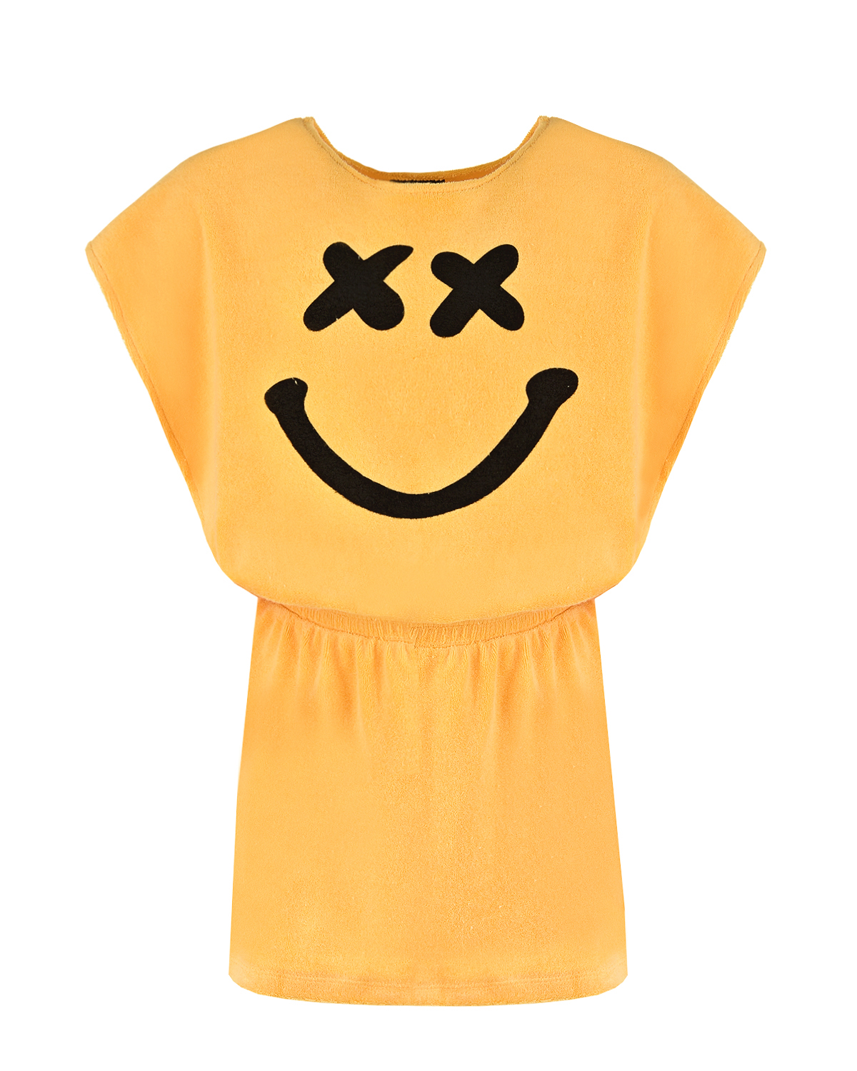 Желтое платье с принтом "Смайл" Yporque детское, размер 92, цвет желтый - фото 1