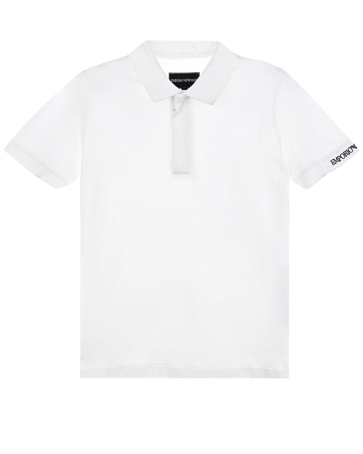 Белая базовая футболка-поло Emporio Armani детская - фото 1