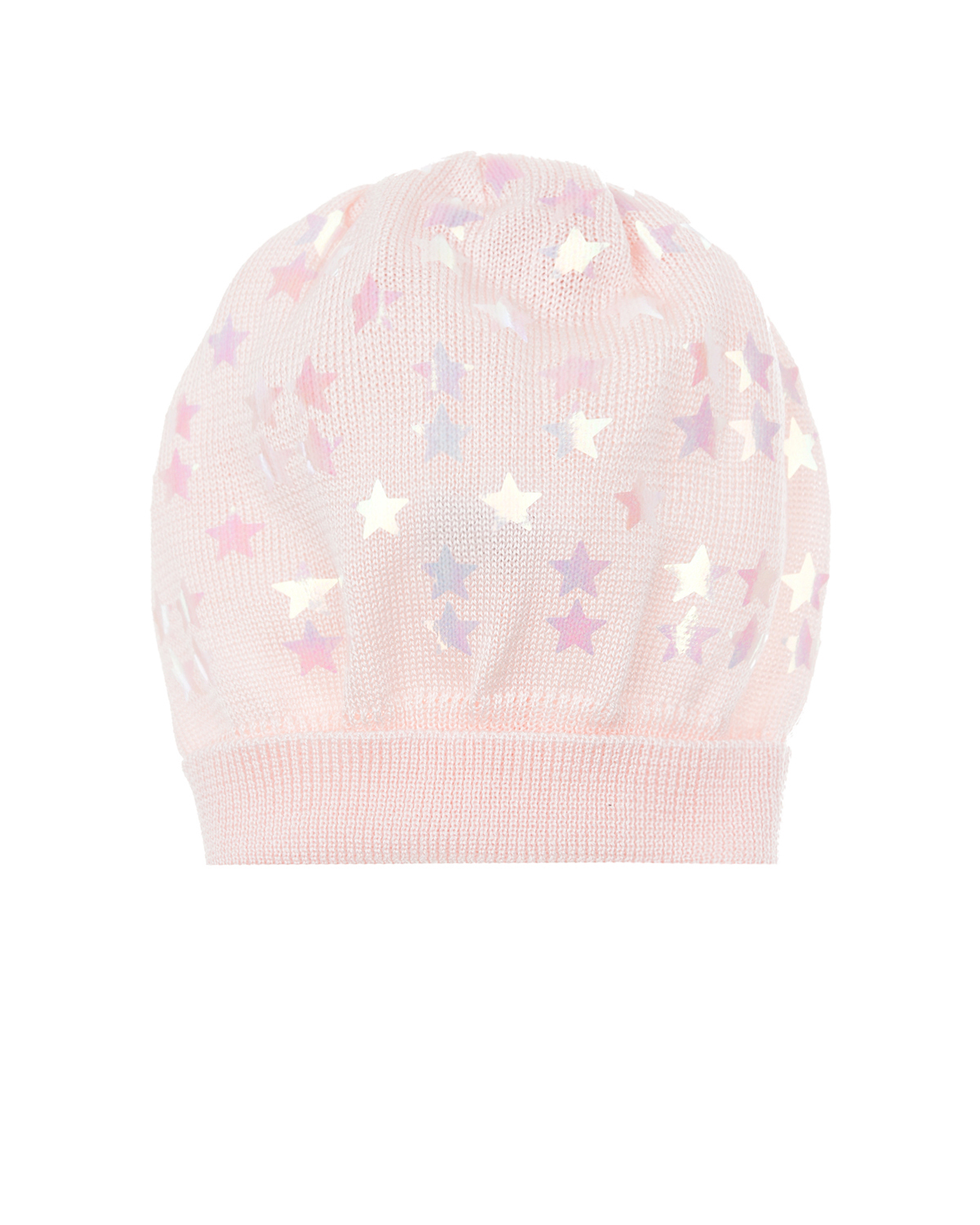 Розовая шапка из хлопка с перламутровыми звездами Catya детская - фото 1