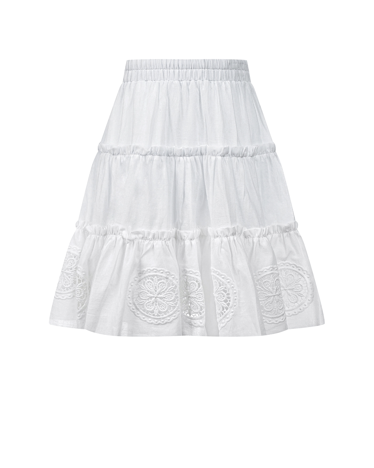 Белая юбка-полусолнце с кружевной отделкой Charo Ruiz детская - фото 1