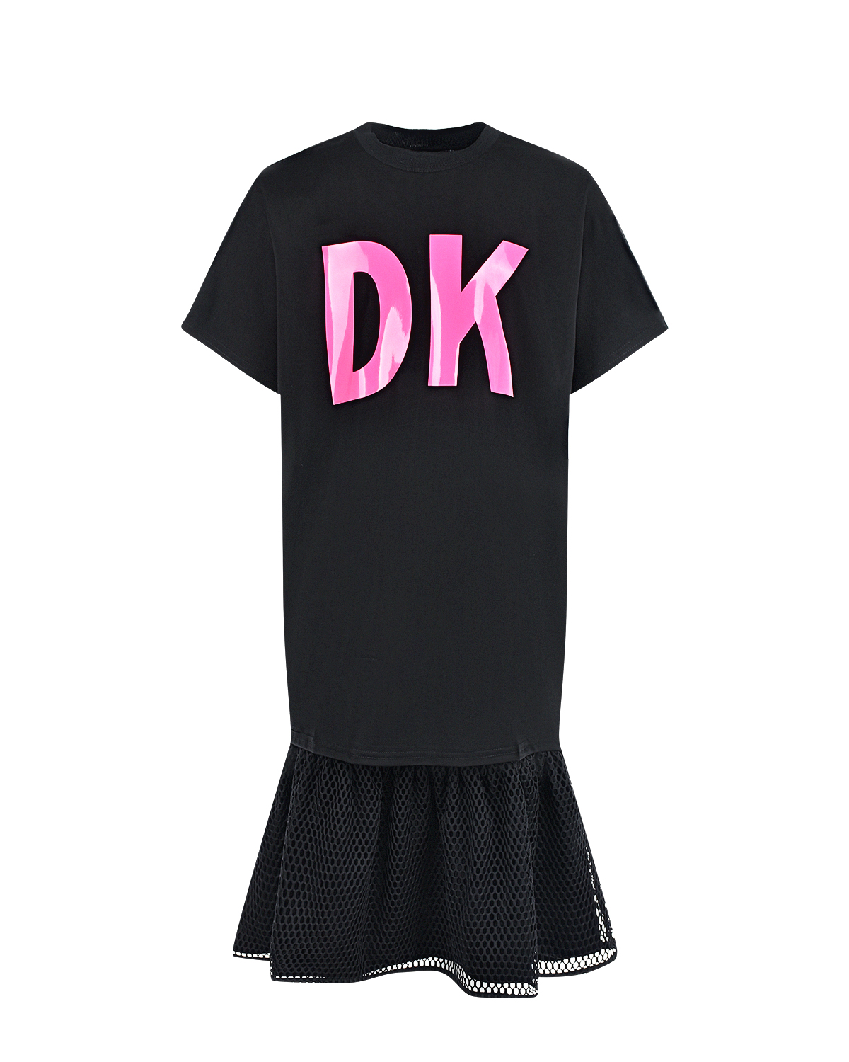 

Черное платье с розовым логотипом DKNY детское, Черный, Черное платье с розовым логотипом DKNY детское