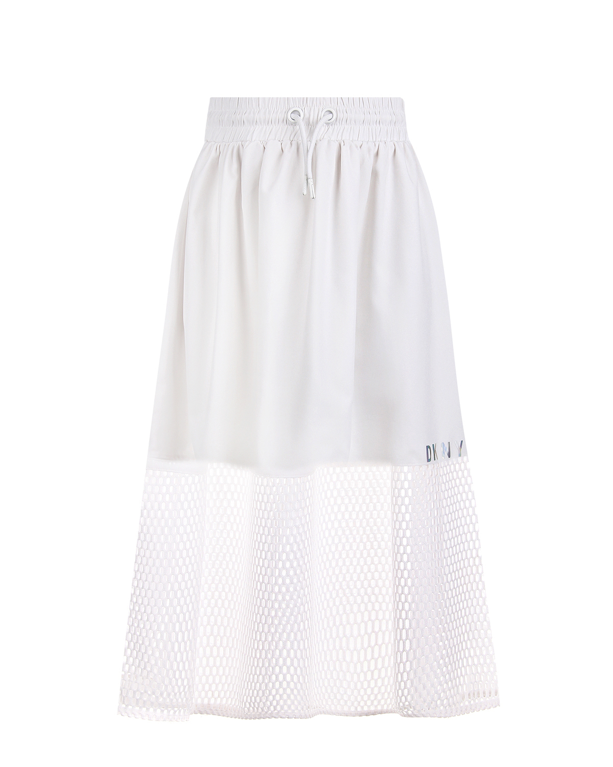 Белая юбка с сеткой на подоле DKNY детская, размер 176, цвет белый - фото 1