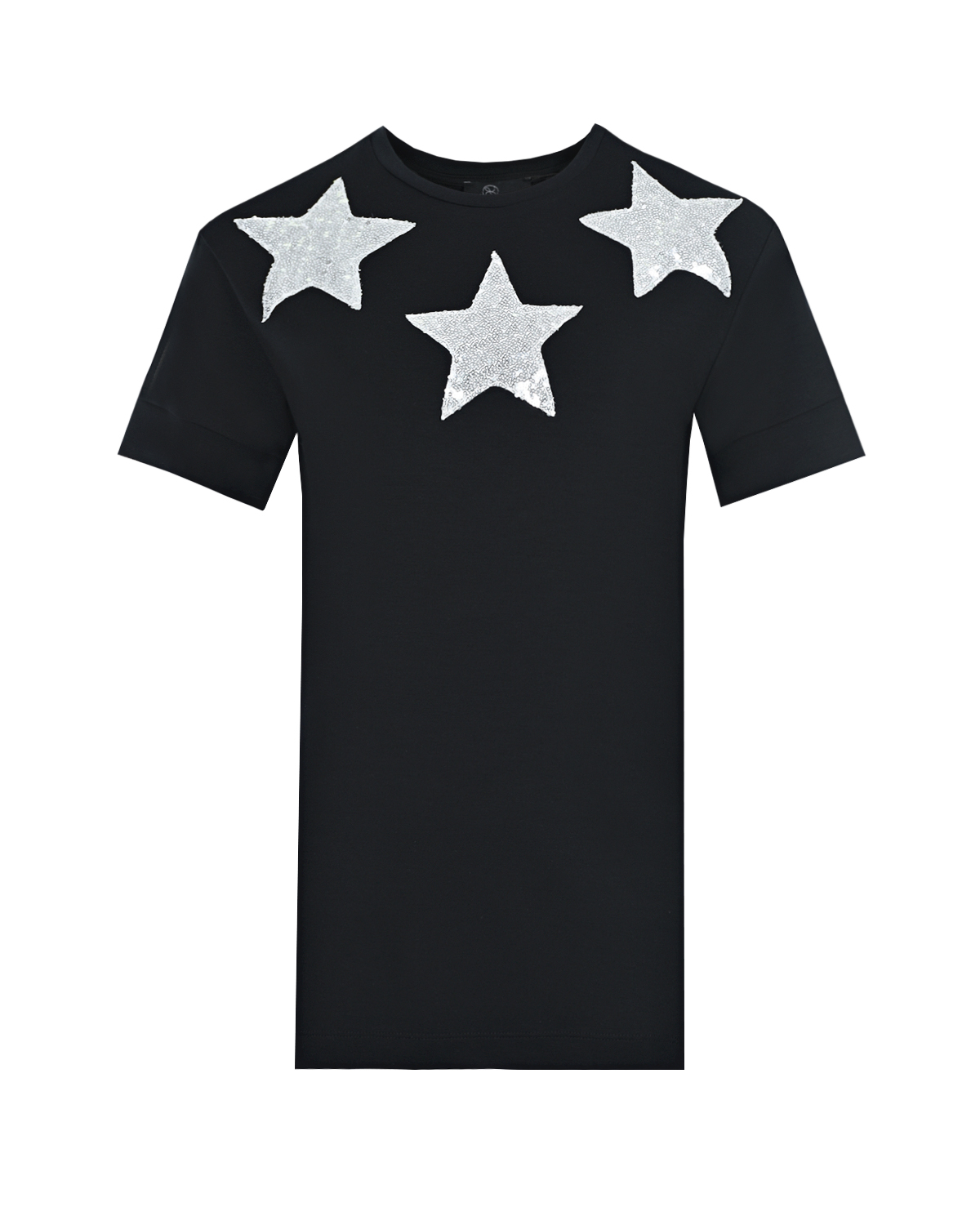 Черная футболка для беременных с тремя звездами из пайеток Dan Maralex, размер 42, цвет черный - фото 1