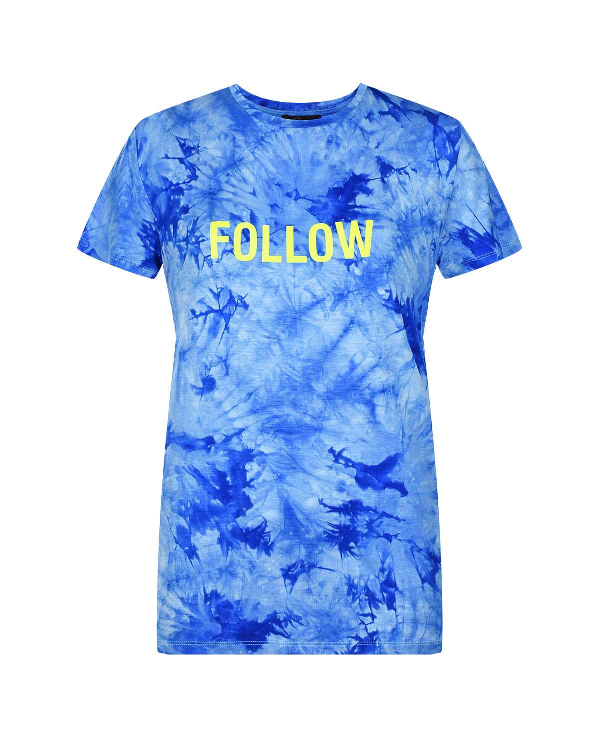 Синяя футболка с надписью "FOLLOW" Dan Maralex, размер 44, цвет нет цвета - фото 1