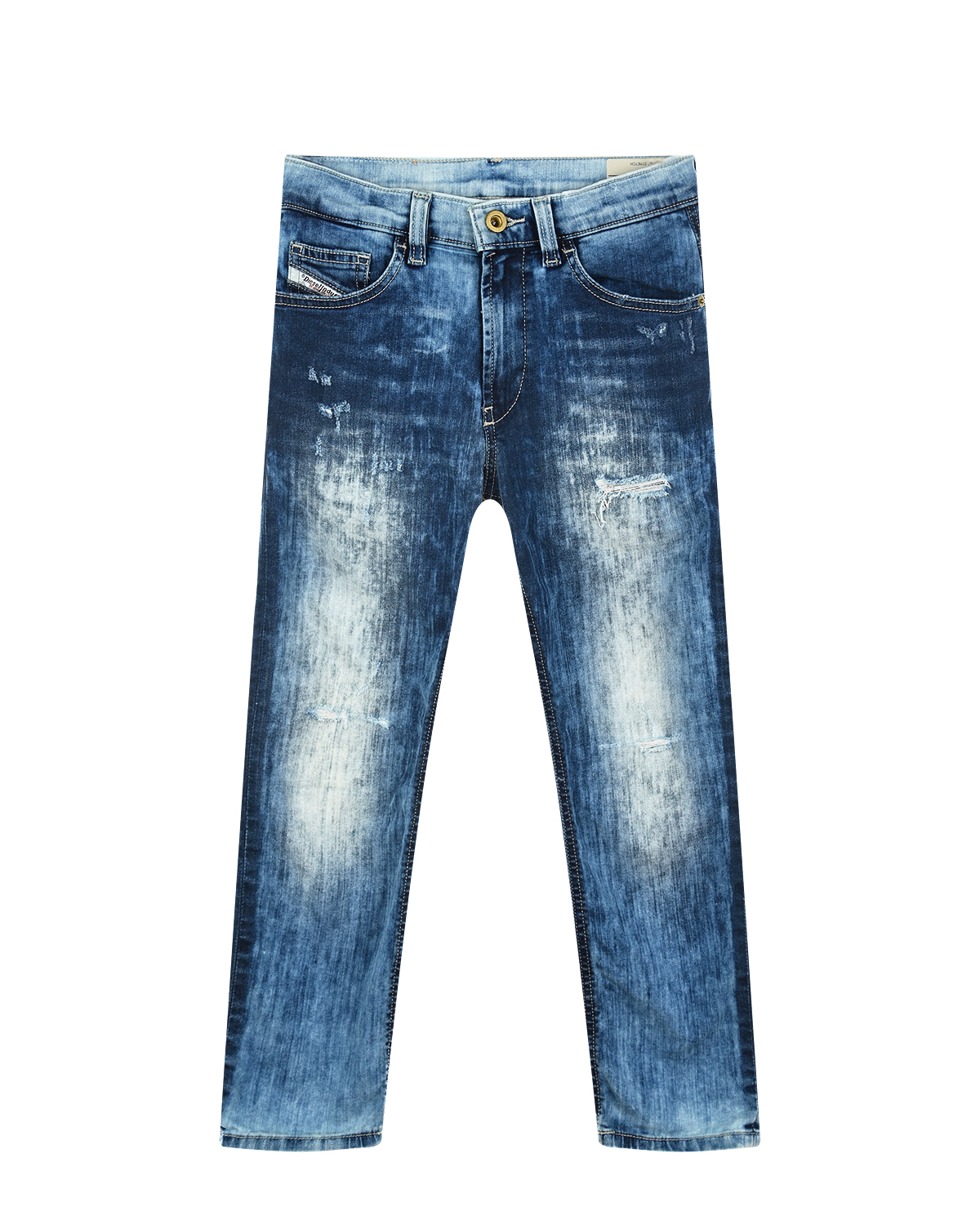 Выбеленные джинсы с разрезами Diesel детские - фото 1