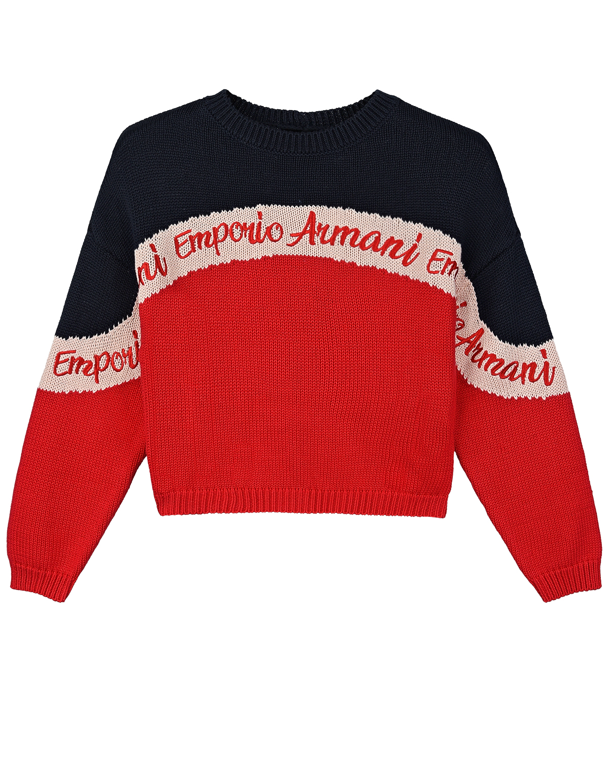 Хлопковый свитер colorblock Emporio Armani детский - фото 1