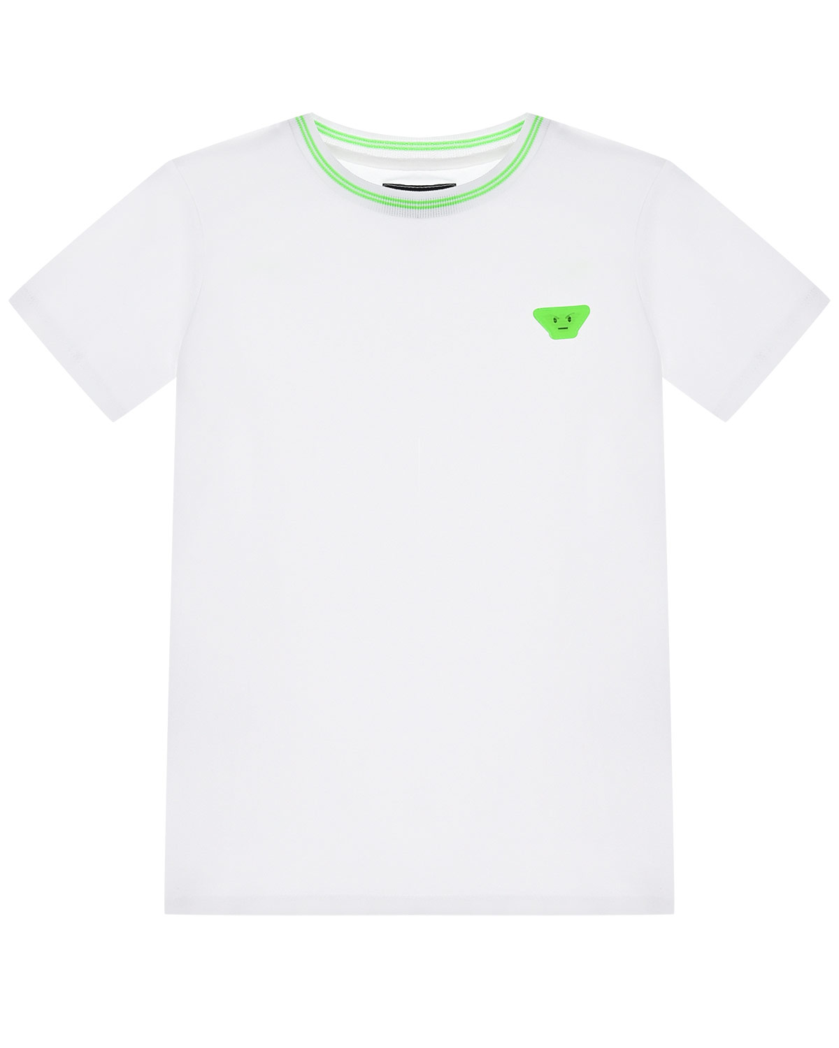 Белая футболка с зеленой отделкой Emporio Armani детская, размер 104, цвет белый - фото 1