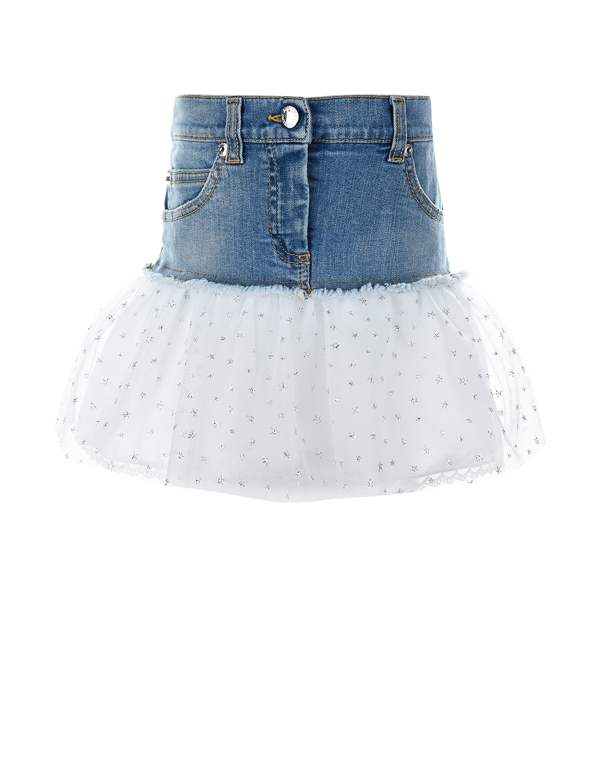 Джинсовая юбка с многослойной оборкой Ermanno Scervino детская - фото 1