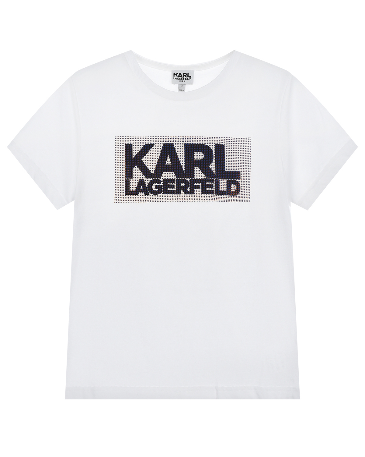 

Белая футболка с логотипом и стразами Karl Lagerfeld kids детская, Белый, Белая футболка с логотипом и стразами Karl Lagerfeld kids детская