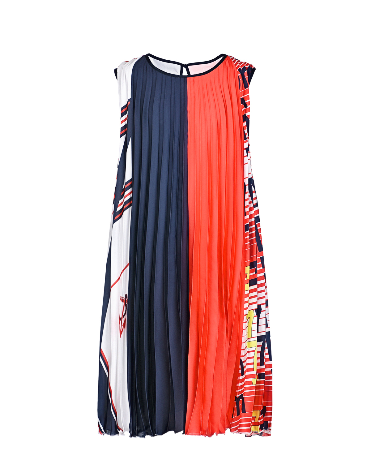 Плиссированное платье без рукавов MSGM детское, размер 164, цвет мультиколор - фото 1