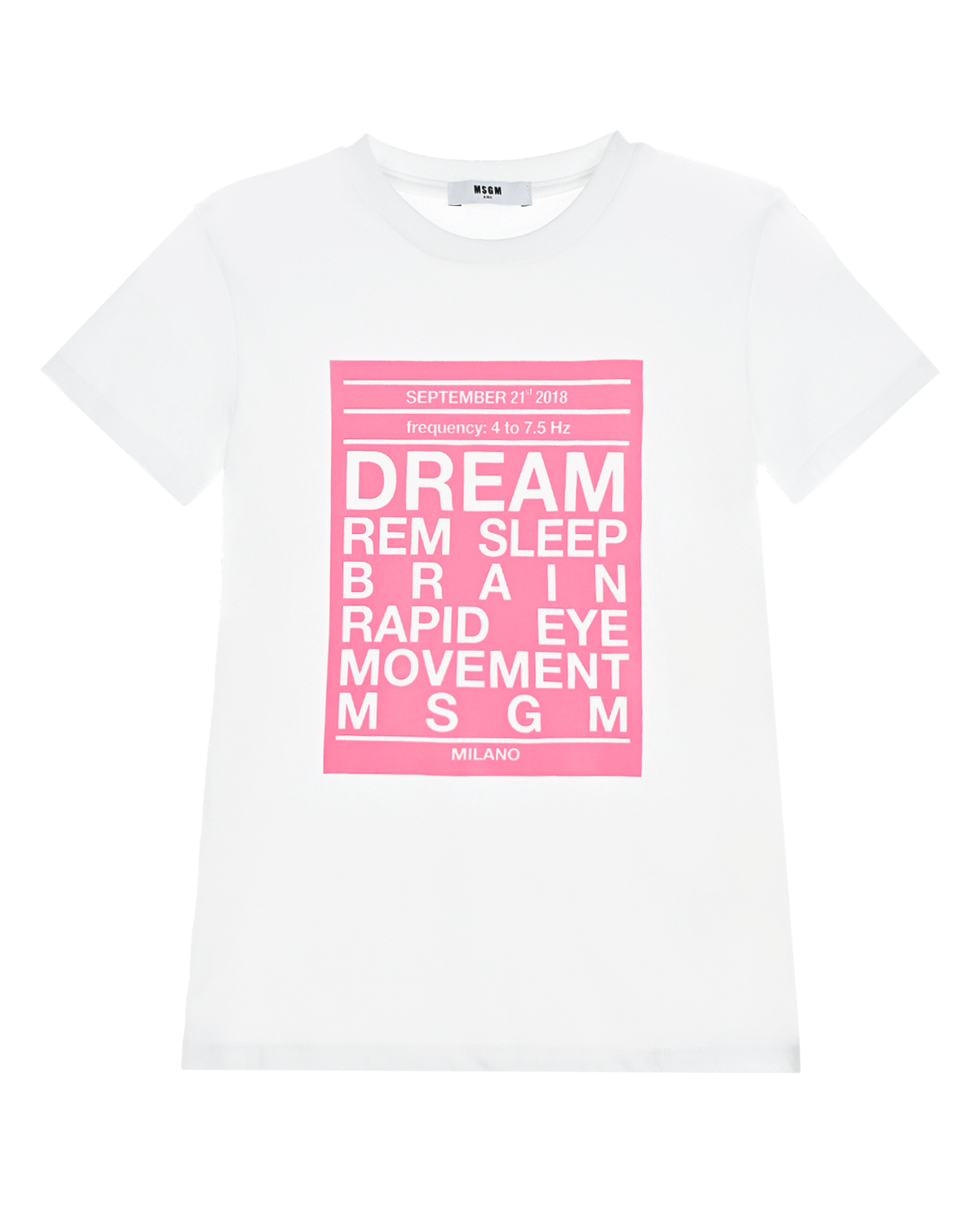 

Белая футболка с надписью "Dream" MSGM, Мультиколор, Белая футболка с надписью "Dream" MSGM