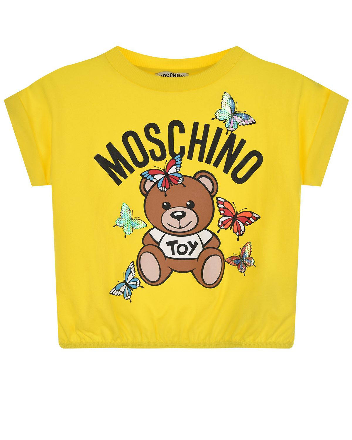 

Желтая футболка с принтом "Медвежонок" Moschino, Желтый, Желтая футболка с принтом "Медвежонок" Moschino