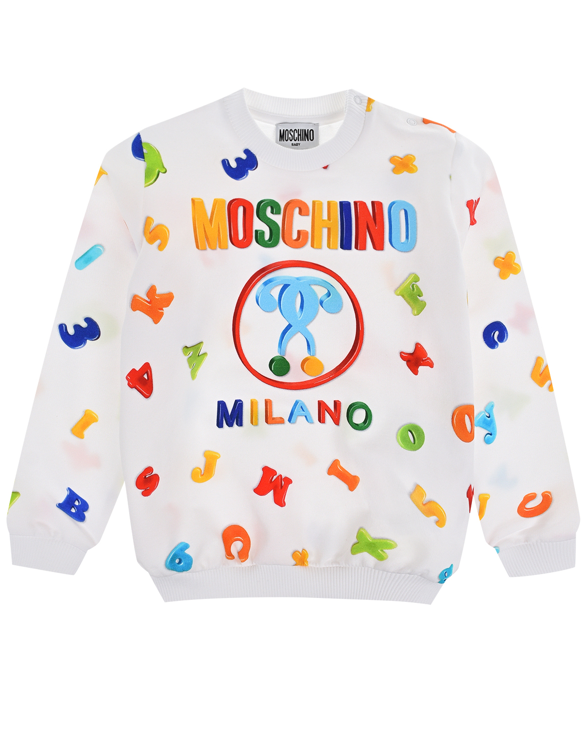 

Белый свитшот с ярким принтом Moschino