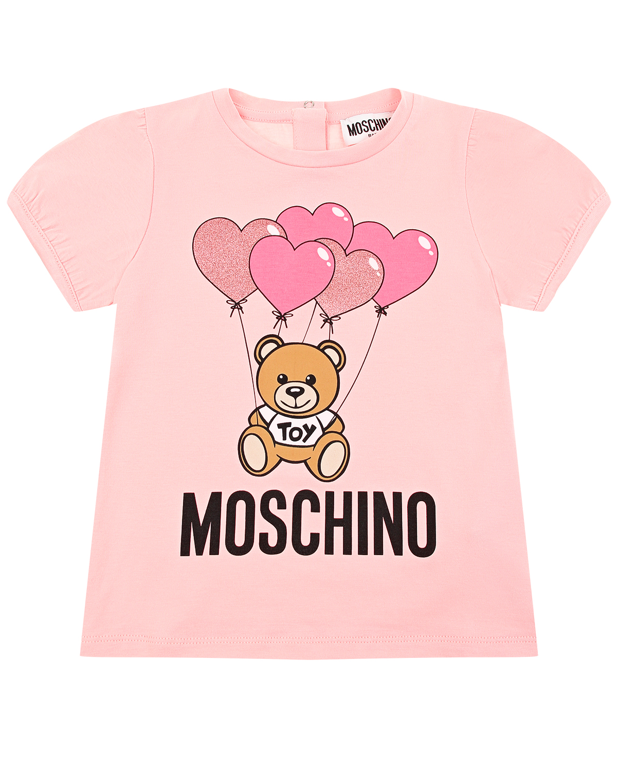 

Розовая футболка с принтом "медвежонок" Moschino детская, Розовый, Розовая футболка с принтом "медвежонок" Moschino детская