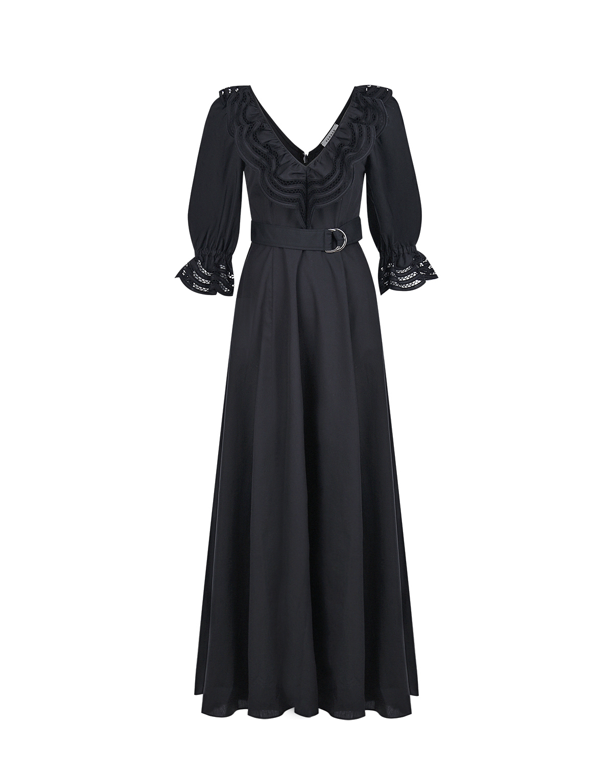 Черное платье с воланами Parosh, размер 38, цвет черный - фото 1