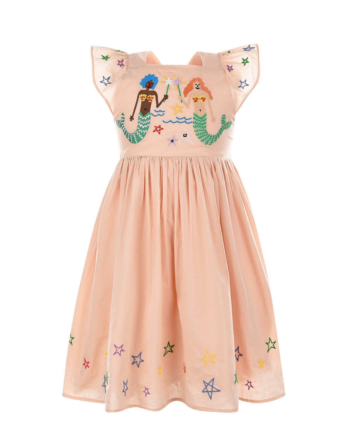 Розовое платье с вышивкой "русалки" Stella McCartney детское - фото 1