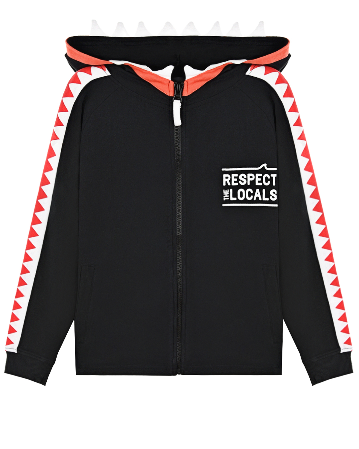 Спортивная куртка с принтом "Respect the locals" Yporque детская, размер 104, цвет черный - фото 1