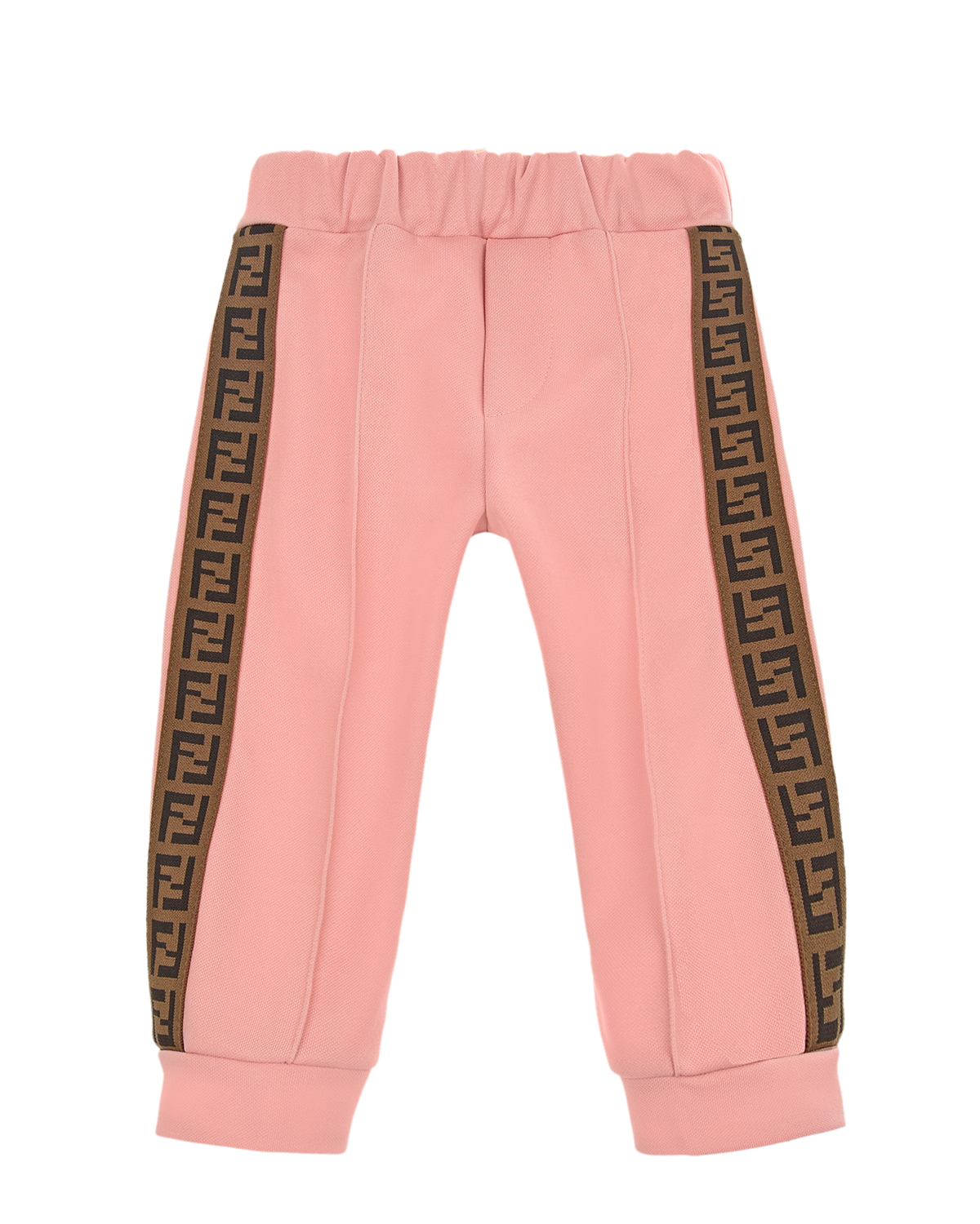 Розовые спортивные брюки с лампасами Fendi детские, размер 68, цвет розовый - фото 1