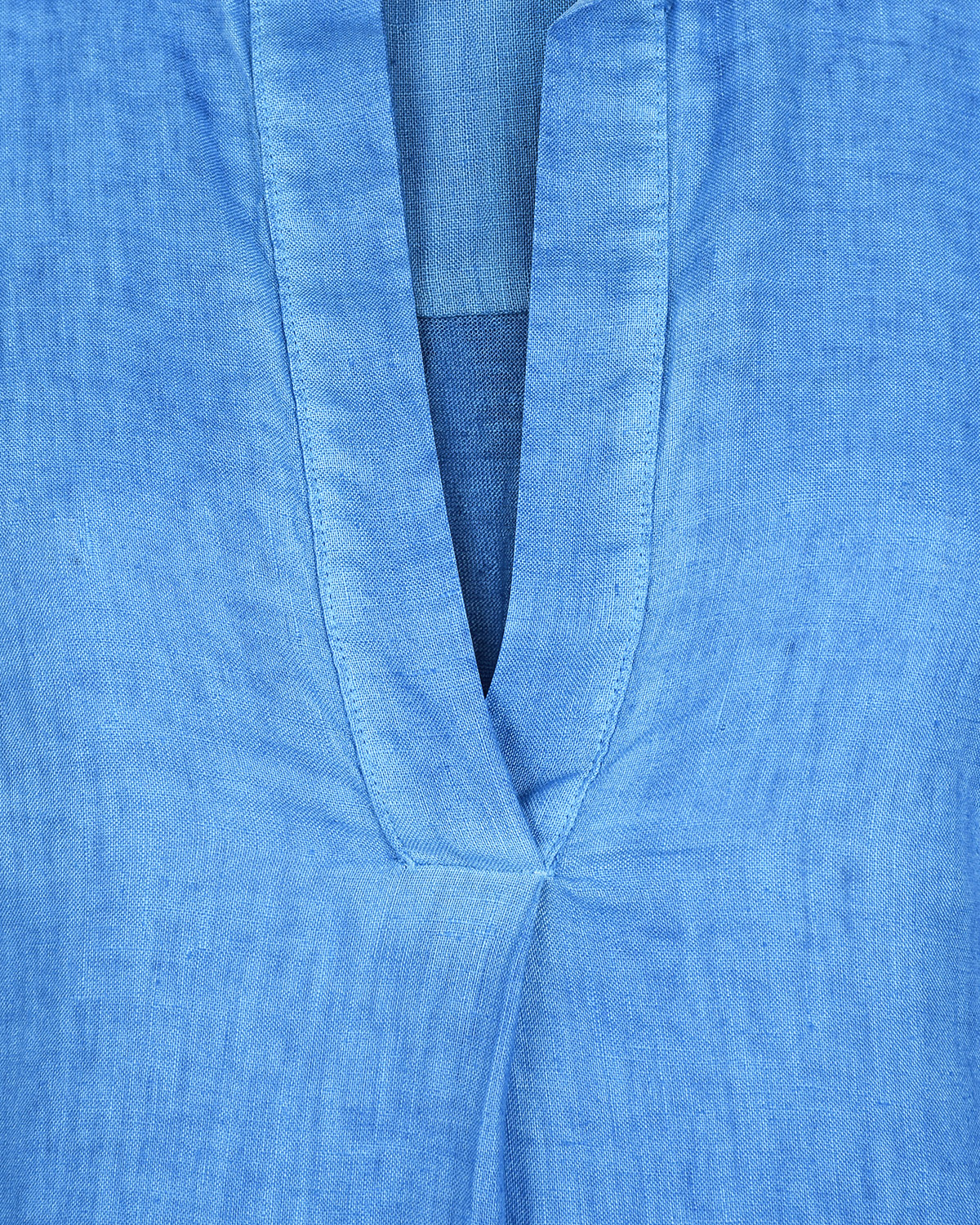 Синее платье с отложным воротником 120% Lino, размер 38, цвет синий - фото 6