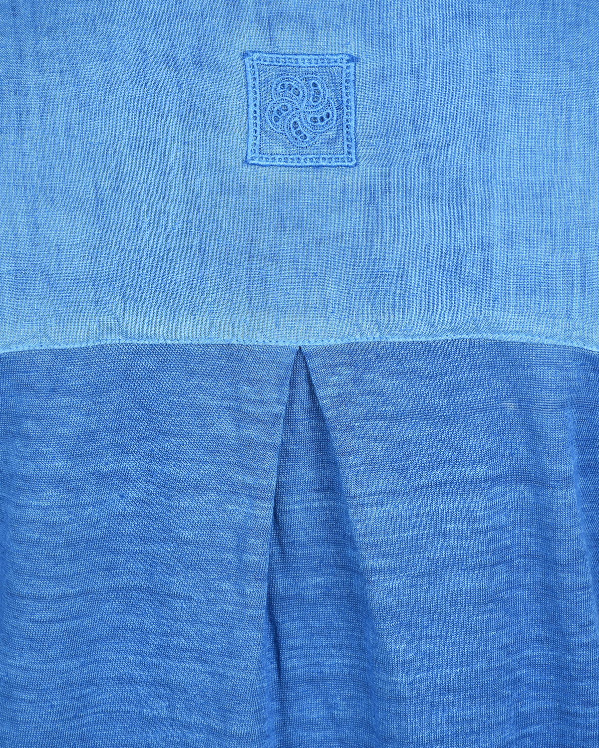 Синее платье с отложным воротником 120% Lino, размер 38, цвет синий - фото 8
