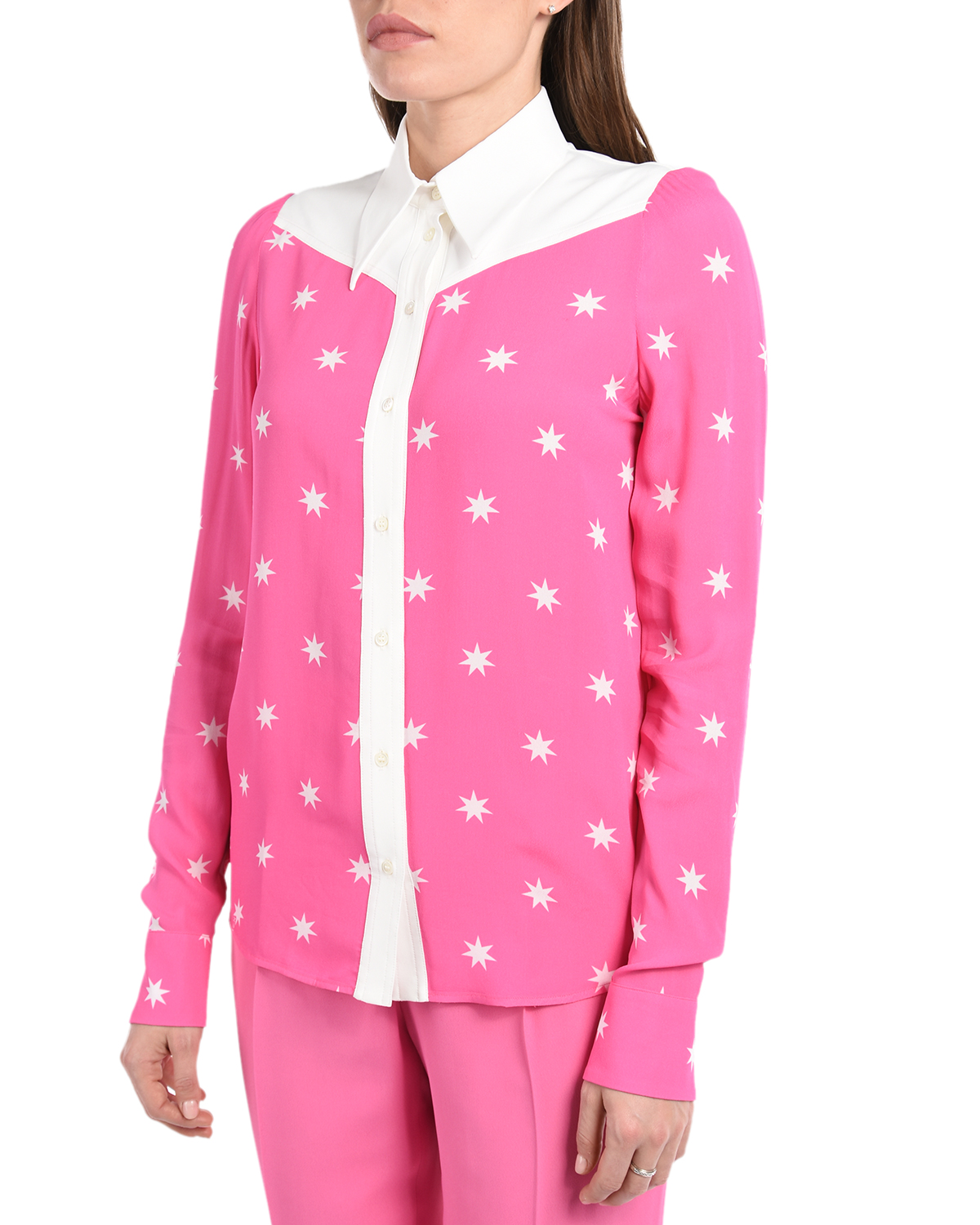 Розовая рубашка с принтом "звезды" No. 21 - фото 7