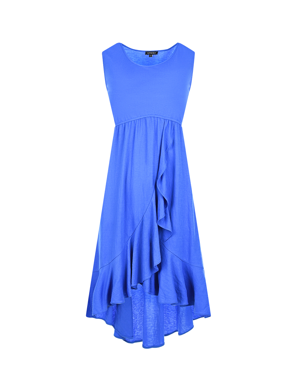 Синее платье для беременных с оборкой Attesa
