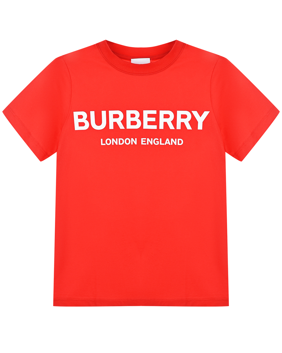 Красная футболка с белым логотипом Burberry детская - фото 1