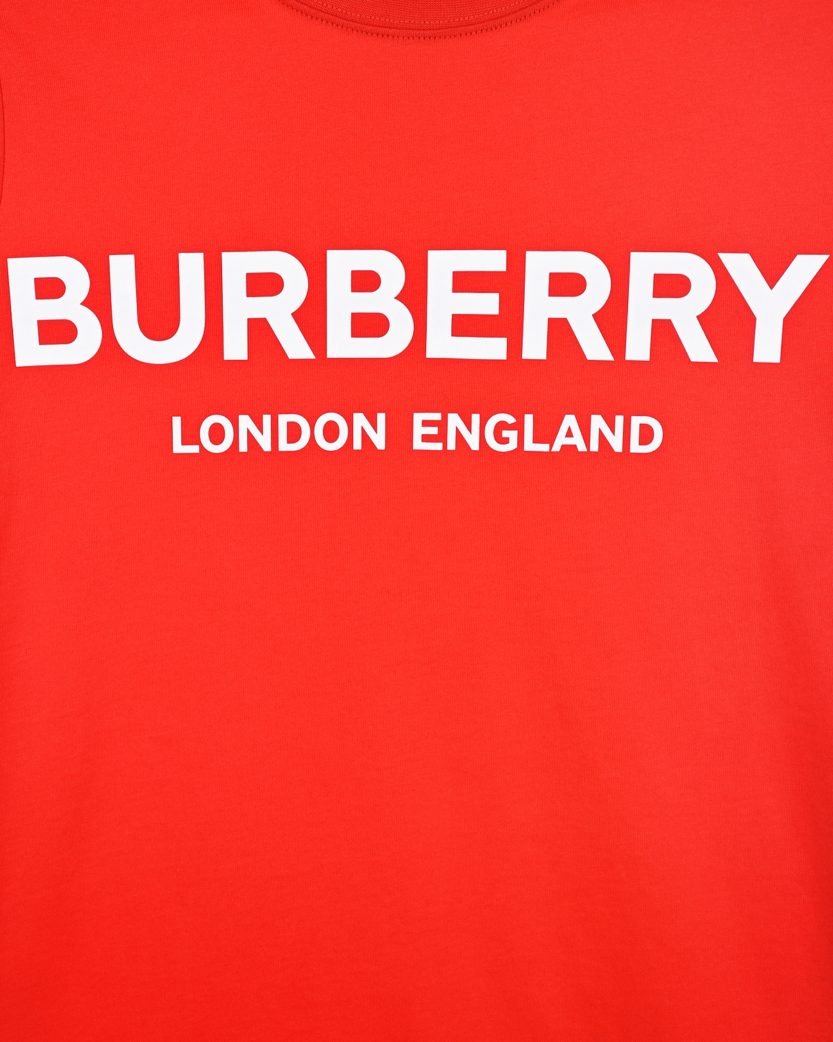Красная футболка с белым логотипом Burberry детская - фото 3