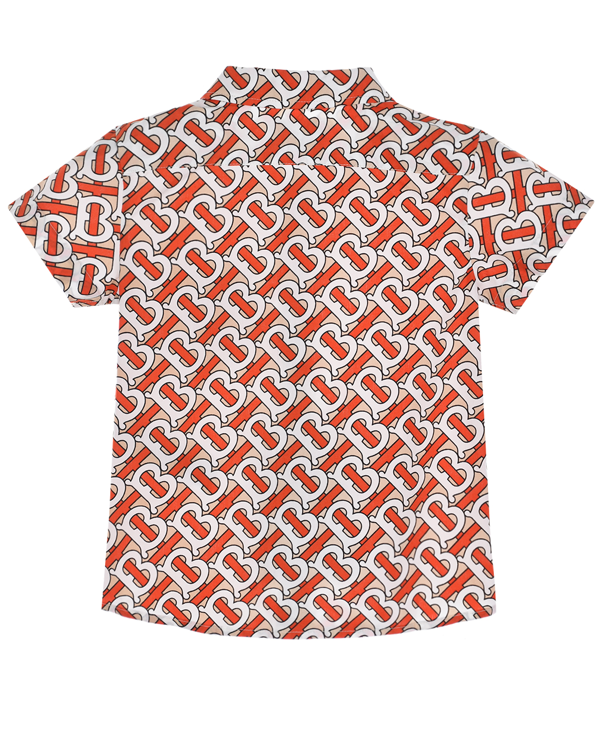 Рубашка из хлопка с фирменной монограммой Burberry детская, размер 92, цвет мультиколор - фото 2