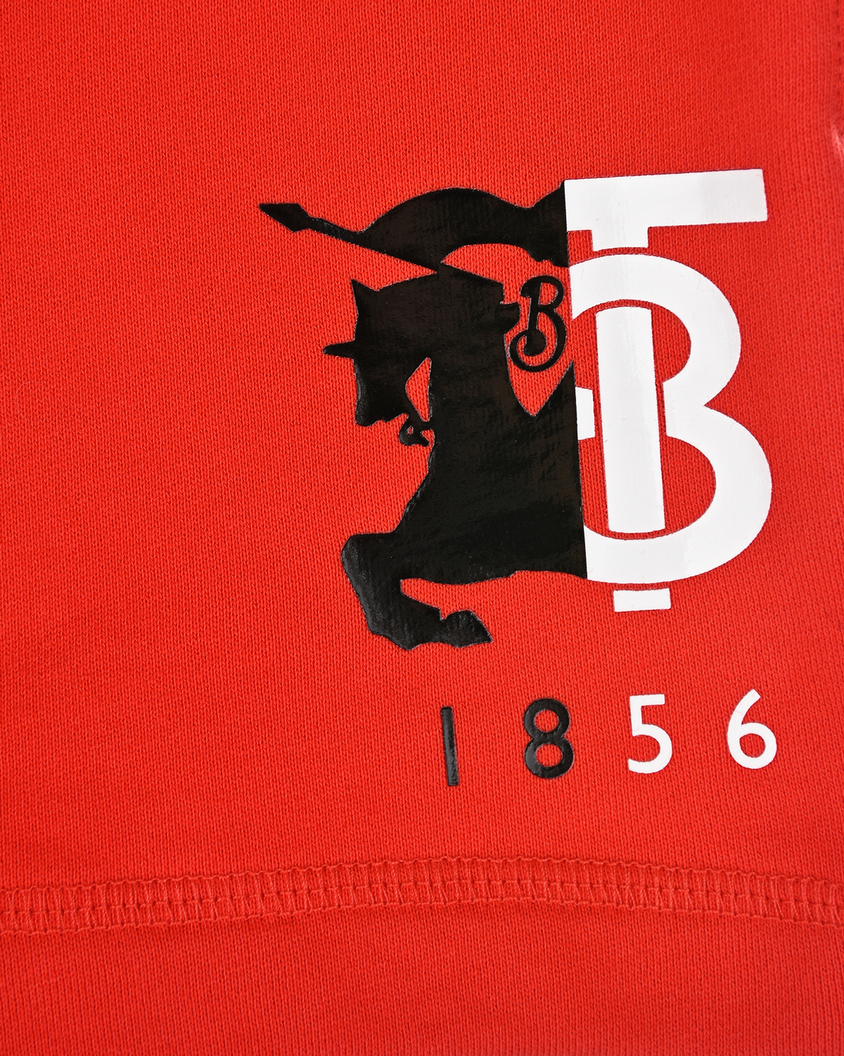 Красные трикотажные шорты Burberry детские, размер 104, цвет красный - фото 3