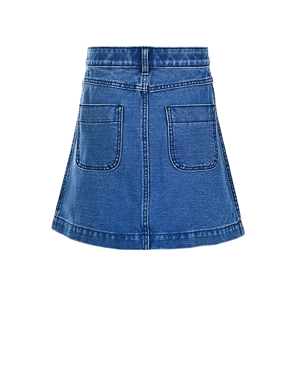 Джинсовая юбка с логотипом Burberry детская, размер 116, цвет синий - фото 3
