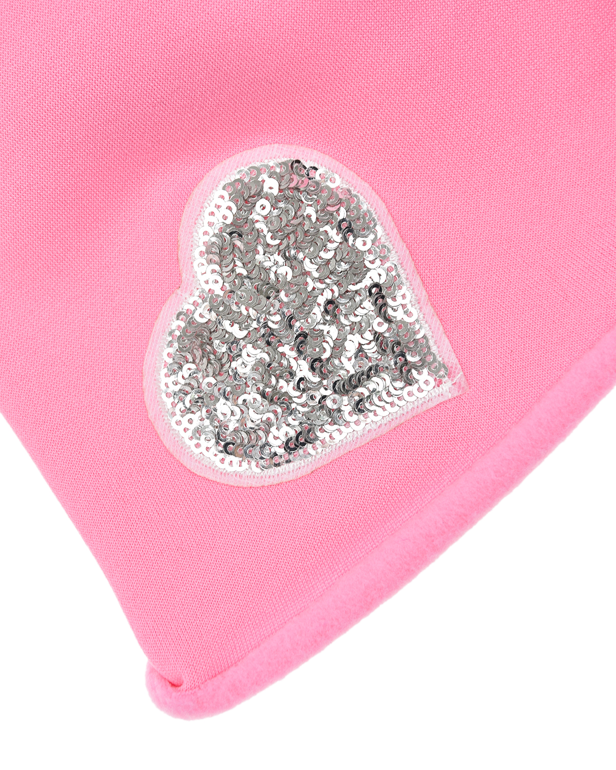 Розовая шапка с сердечком из пайеток Catya детская - фото 3