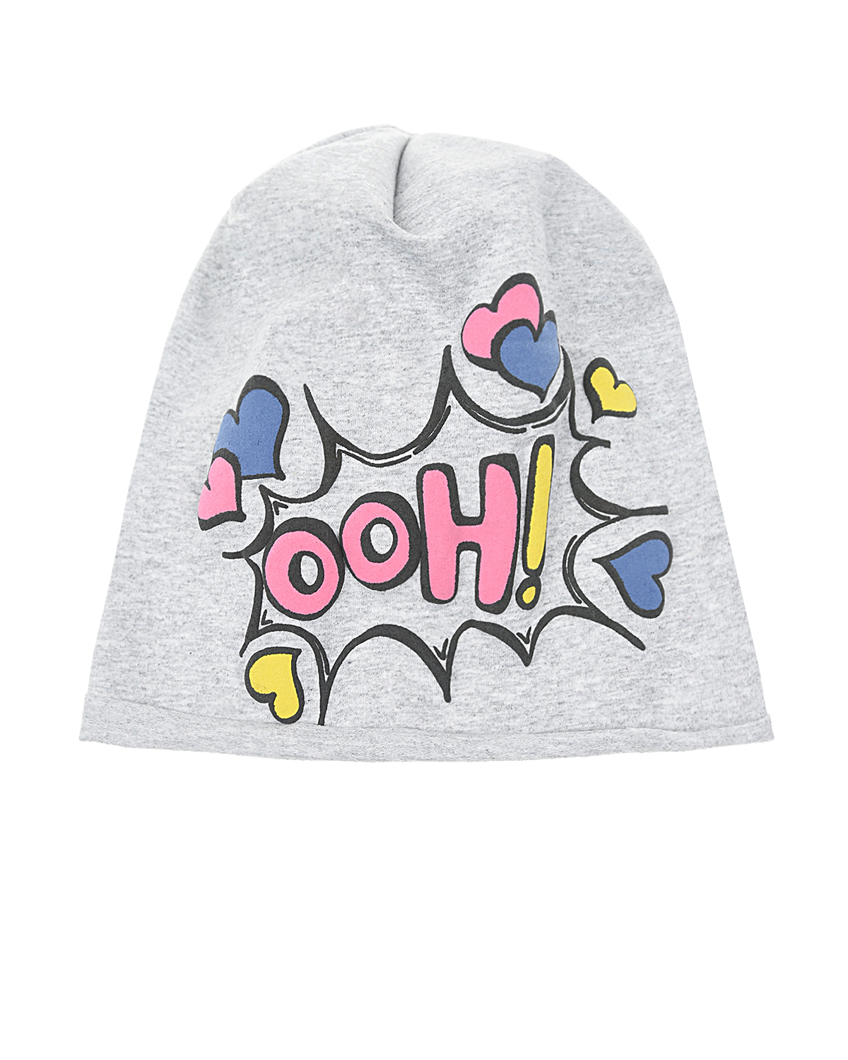 Трикотажная шапка с принтом "OOH!" Catya детская, размер 51, цвет серый - фото 1