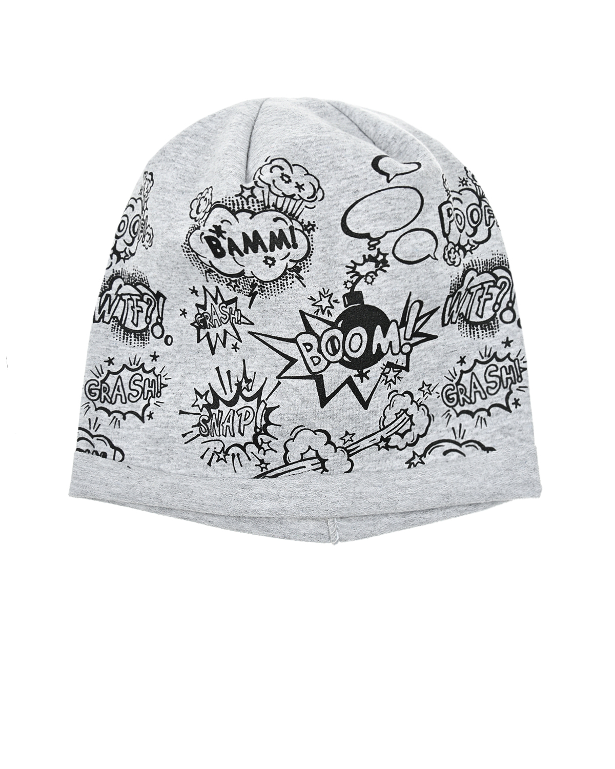 Трикотажная шапка с надписями Catya детская, размер 53, цвет серый - фото 1
