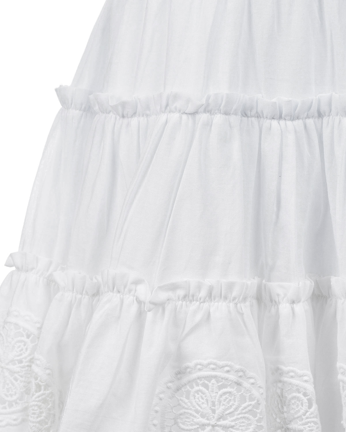 Белая юбка-полусолнце с кружевной отделкой Charo Ruiz детская - фото 3
