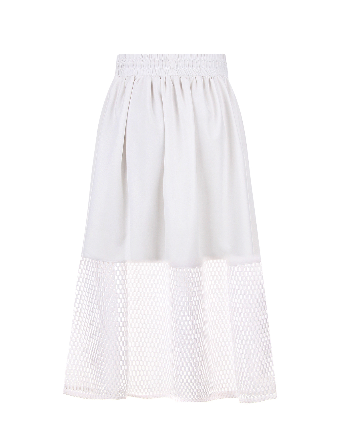 Белая юбка с сеткой на подоле DKNY детская, размер 176, цвет белый - фото 2