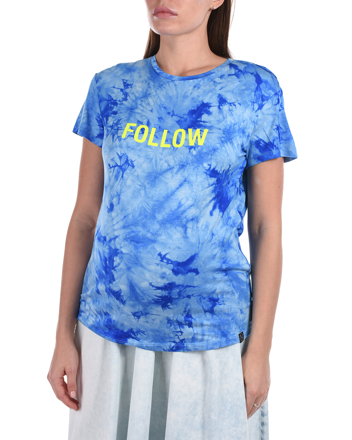 Синяя футболка с надписью "FOLLOW" Dan Maralex, размер 44, цвет нет цвета - фото 7