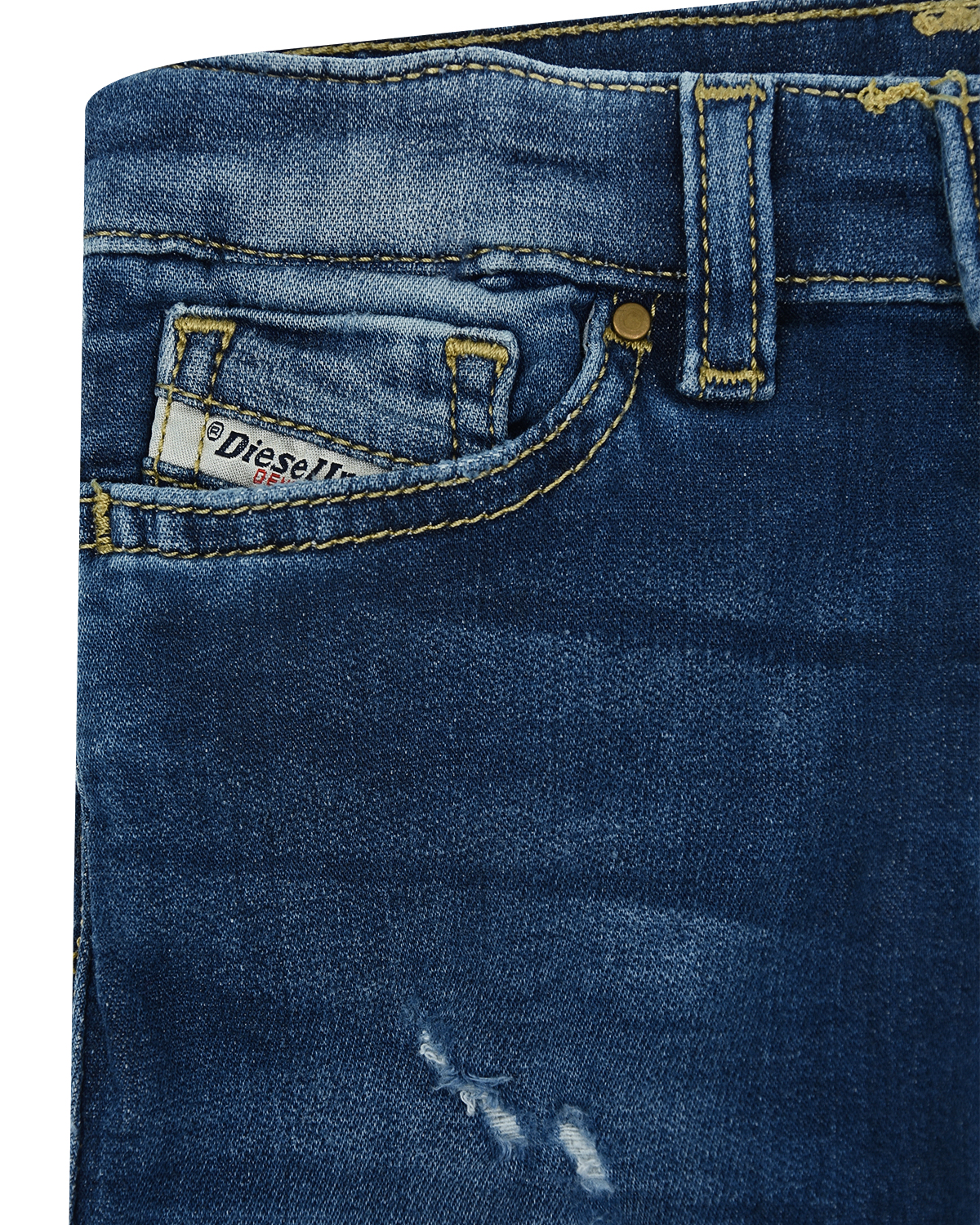 Голубые джинсы с разрезами Diesel детские - фото 3