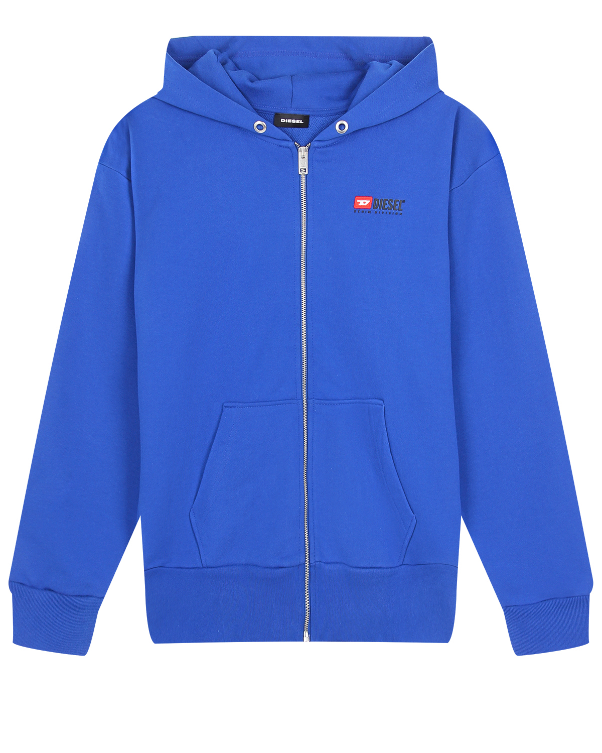 Синяя спортивная куртка с капюшоном Diesel детская, размер 104, цвет синий - фото 1