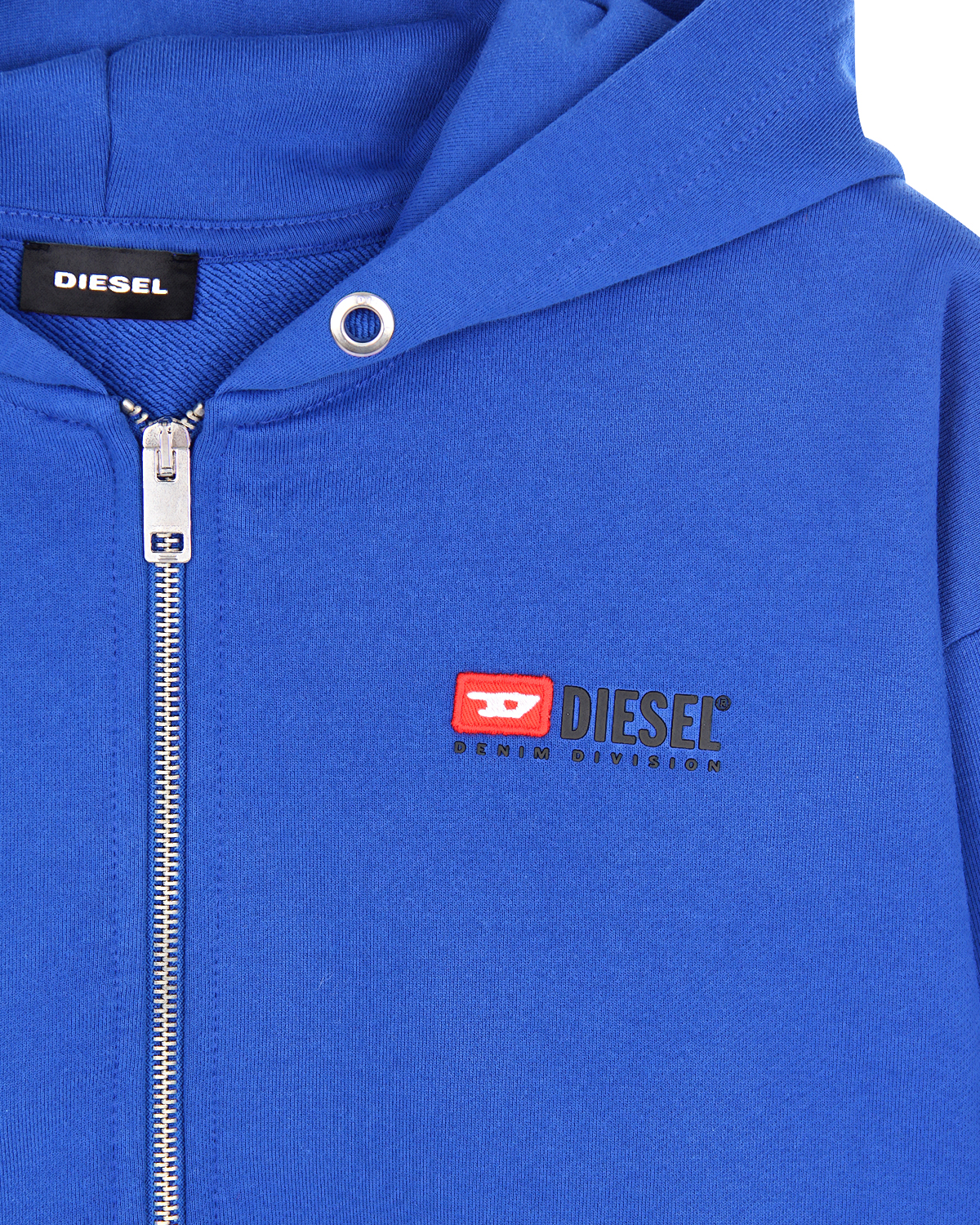 Синяя спортивная куртка с капюшоном Diesel детская, размер 104, цвет синий - фото 3