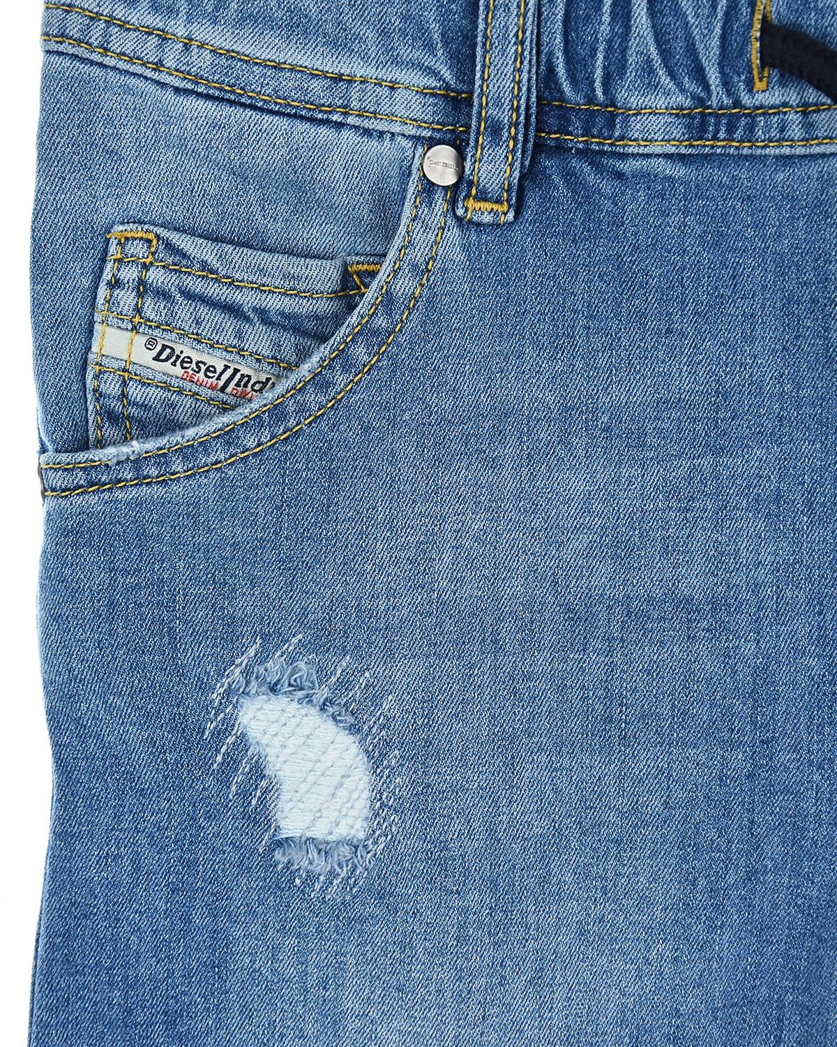 Голубые джинсовые шорты Diesel детские - фото 3