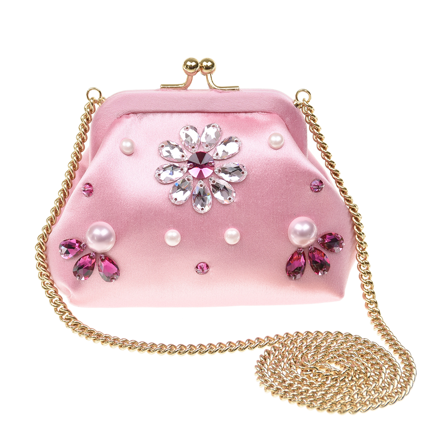 Розовая атласная сумка 17х10х5 см Dolce&Gabbana детская